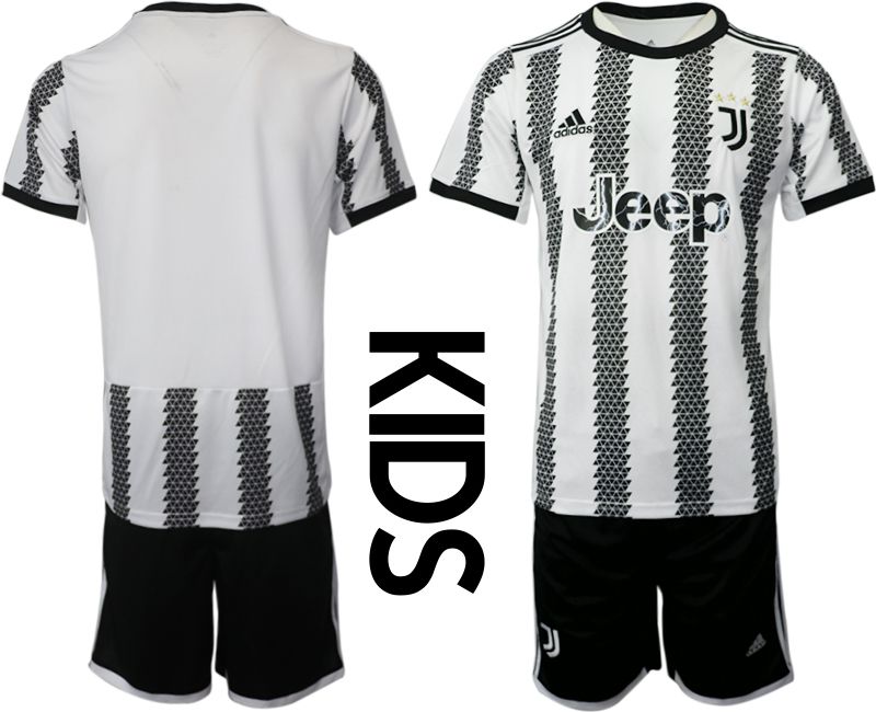 Youth 2022-2023 Club Juventus FC home white blank Soccer Jersey->youth soccer jersey->Youth Jersey